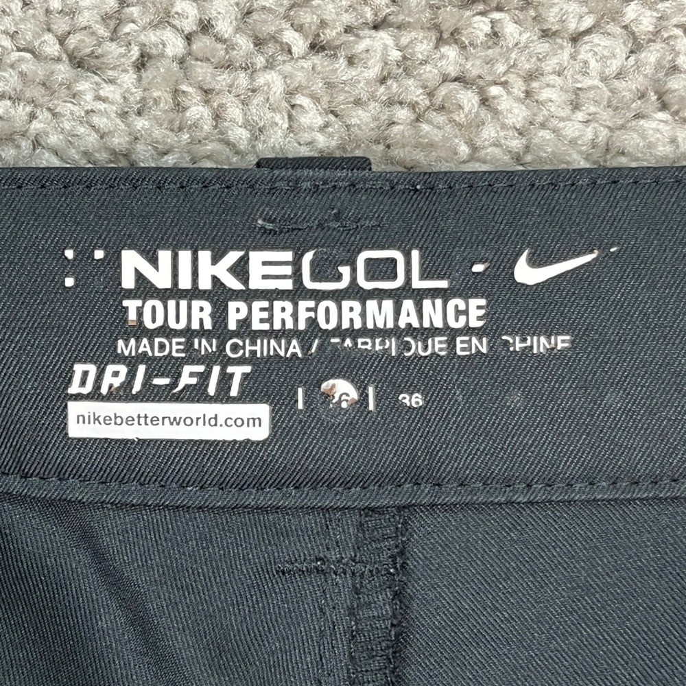 Nike Golf Shorts Men 36 Black Flat Front Stretch Tour Performance Dri-FIT Swoosh - Picture 3 of 11